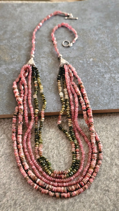 Soul Strung | Multi Tourmaline, Pink Tourmaline & Rhodochrosite Necklace