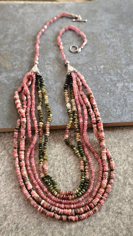 Soul Strung | Multi Tourmaline, Pink Tourmaline & Rhodochrosite Necklace