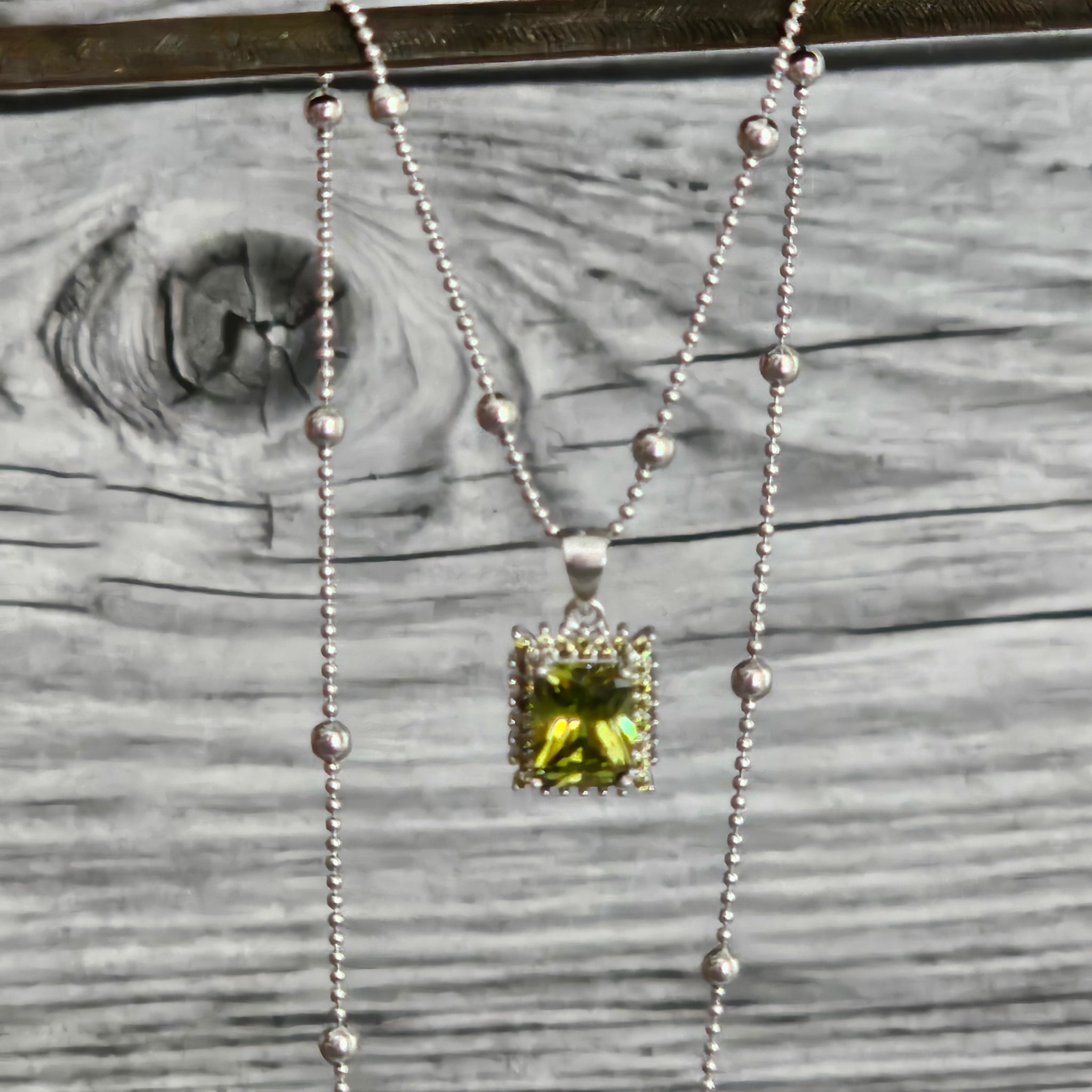 Silver 92.5 Peridot necklace