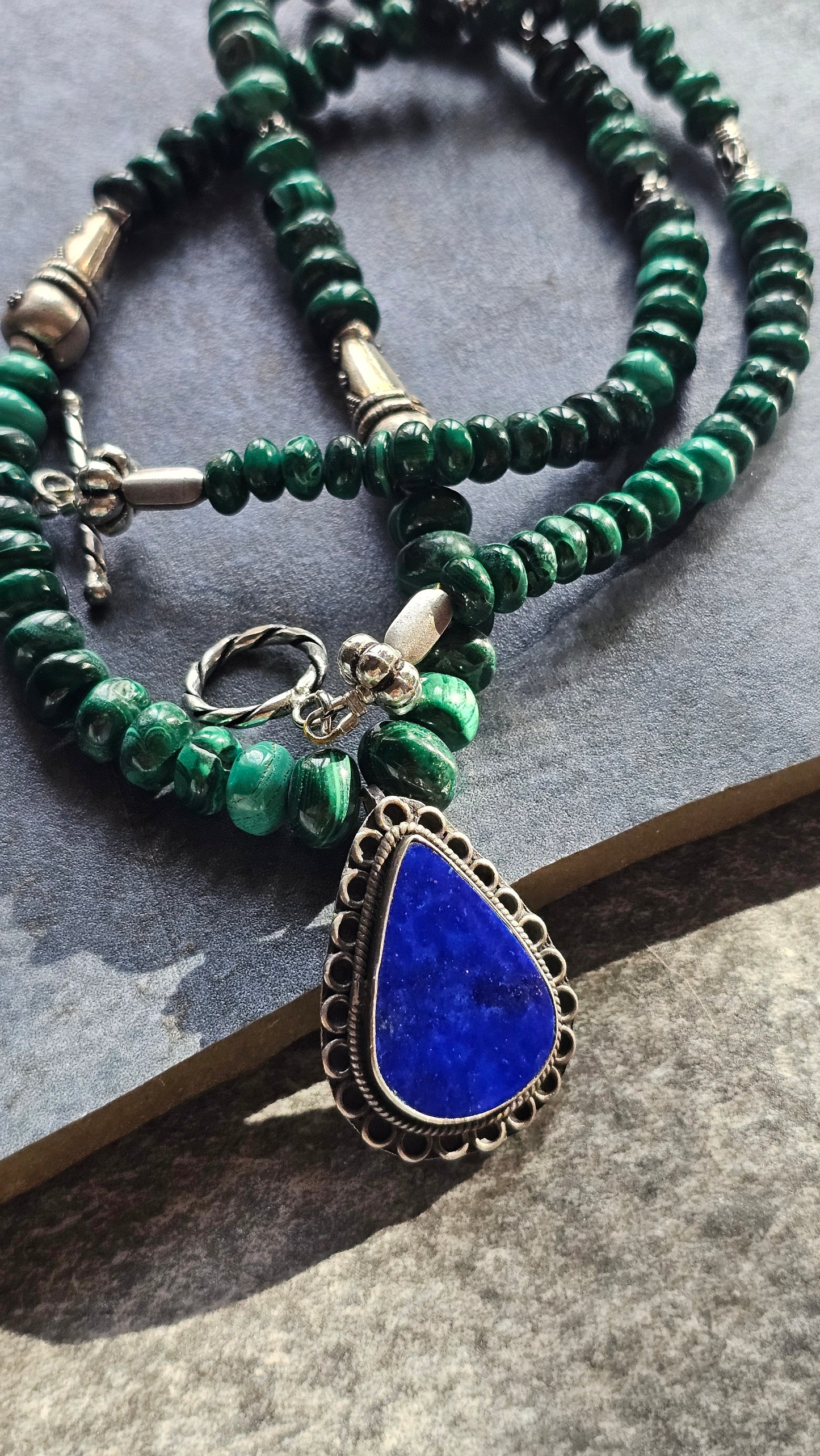 Soul Strung | Malachite & Lapis Lazuli Necklace