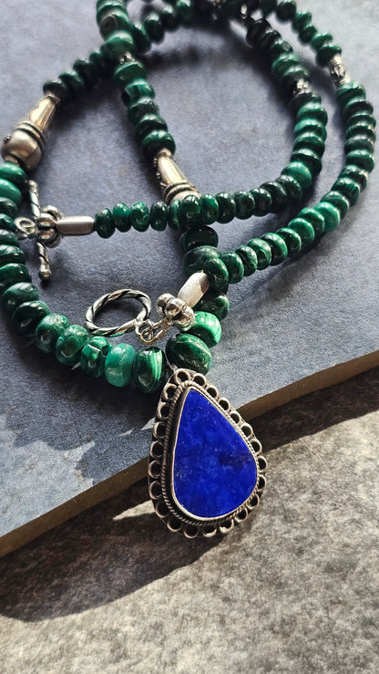 Soul Strung | Malachite & Lapis Lazuli Necklace