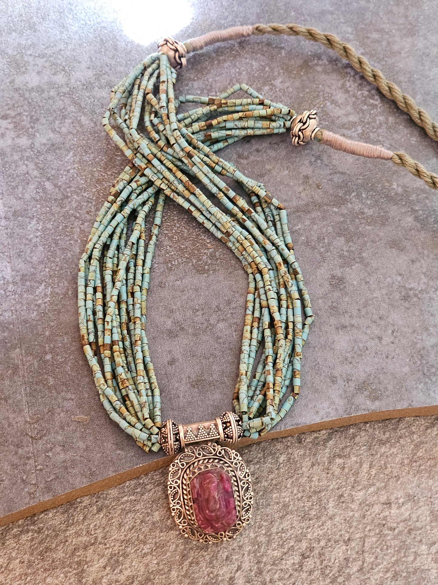 Carved Ruby necklace
