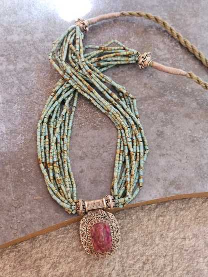 Carved Ruby necklace