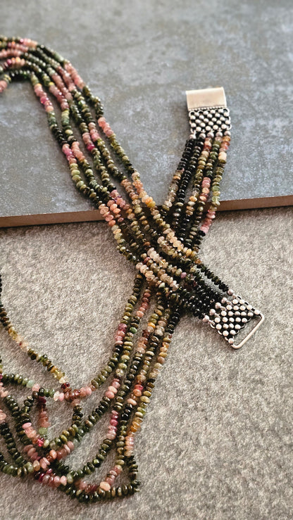 Rajasi — Multi Tourmaline & Silver Necklace