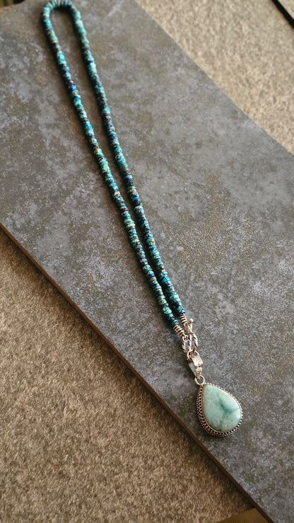 Tidal – Turquoise & Larimar Wrap Necklace