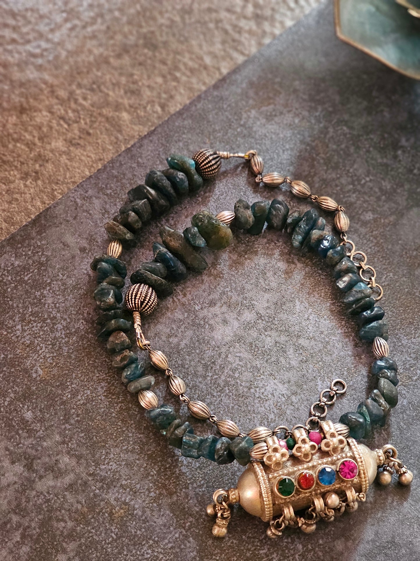 Apatite rough uncut gemstone necklace