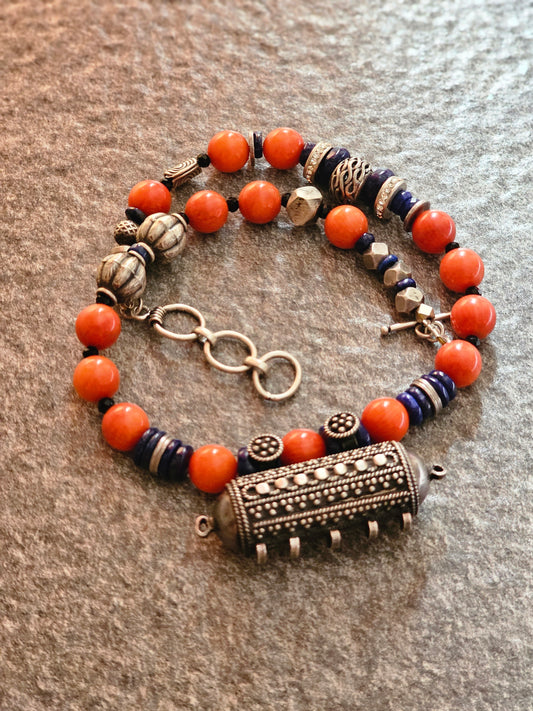 Vintage Yemeni pendant with corals