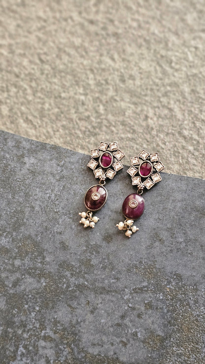 Rajsi – Kemp, Kundan & Ruby Earrings