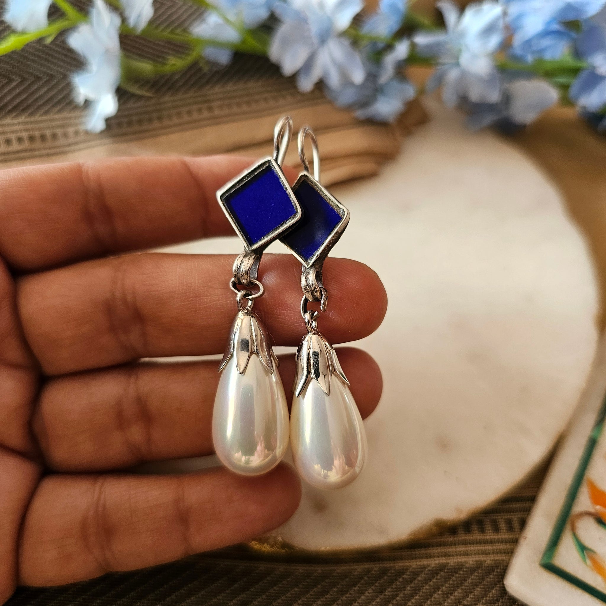 Silver 92.5 pearl drop