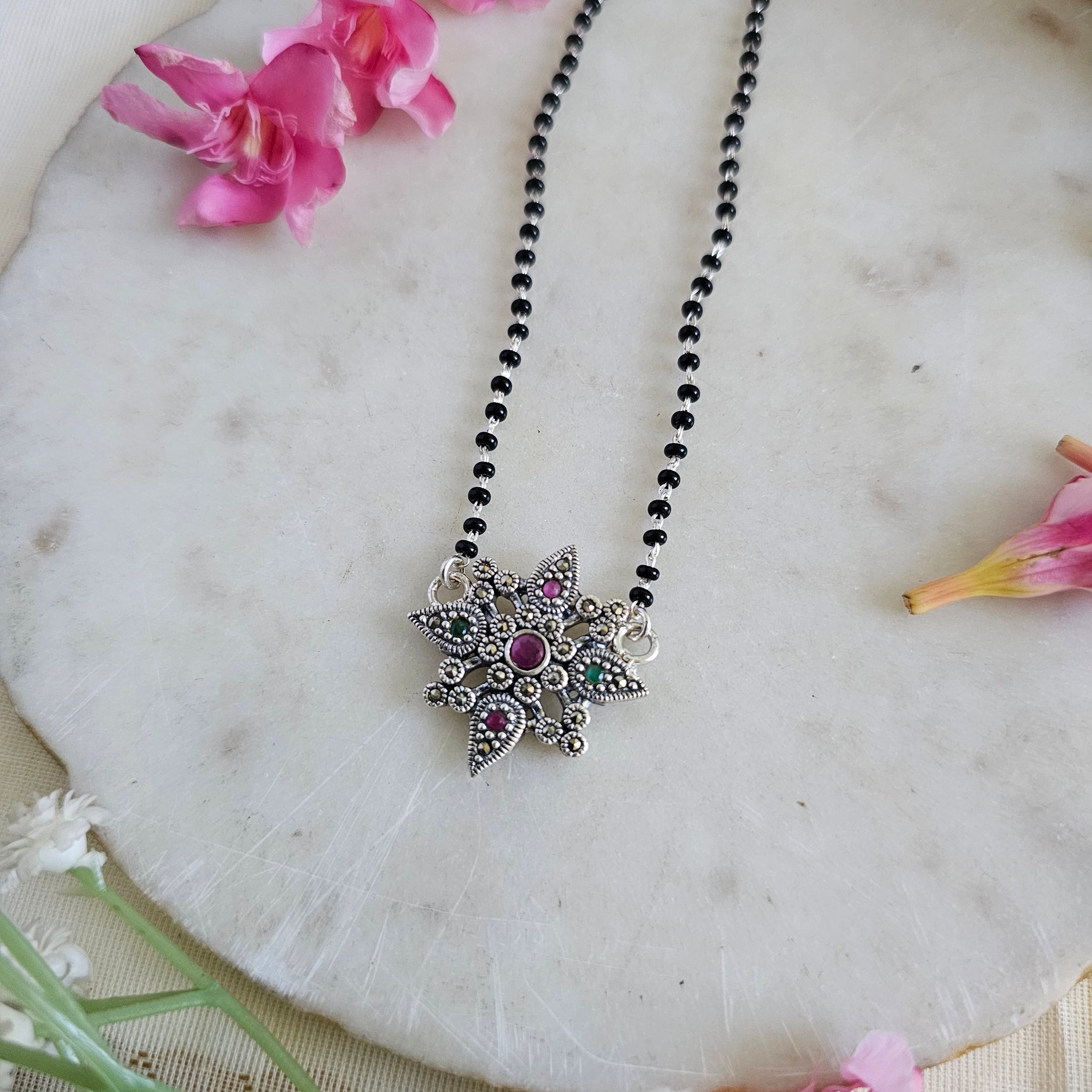 Silver 92.5 marcasite Mangalsutra