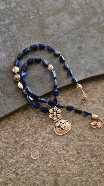 Lapis lazuli, malachite necklace