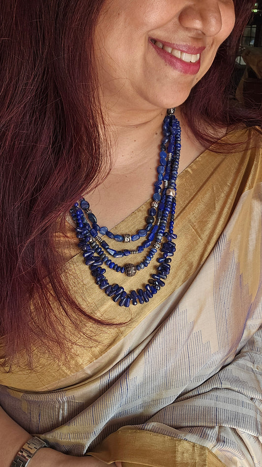 Neelambara | Layered Lapis & Sodalite Statement Necklace