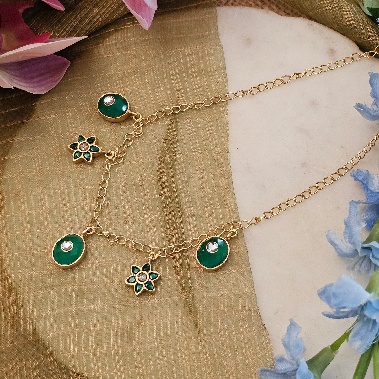 Silver 92.5 moissanite charm necklace