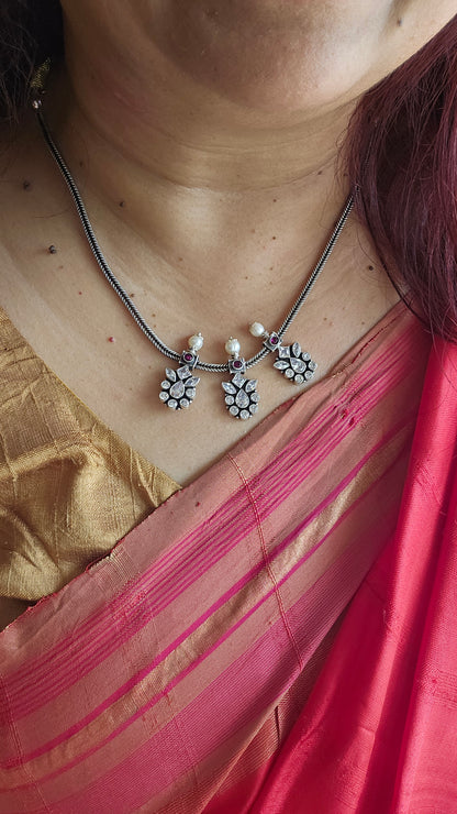 "Discover elegance with Shopvasuki’s 92.5 silver zircon necklace set. Handcrafted, versatile & timeless — perfect for everyday wear or special occasions."