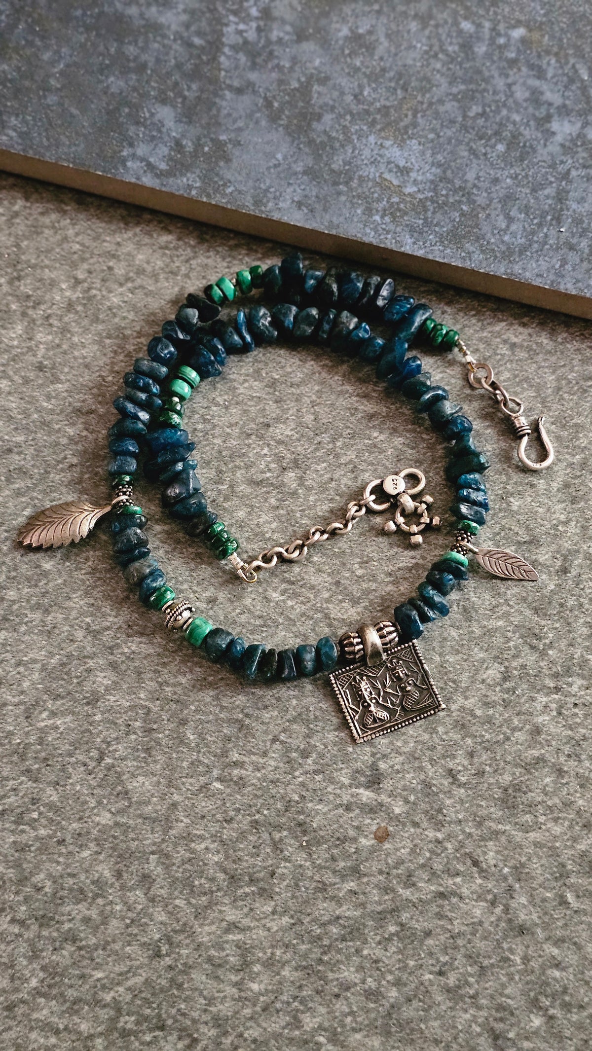 NEELVAN |Soul Strung — Rough Apatite & Vintage Silver