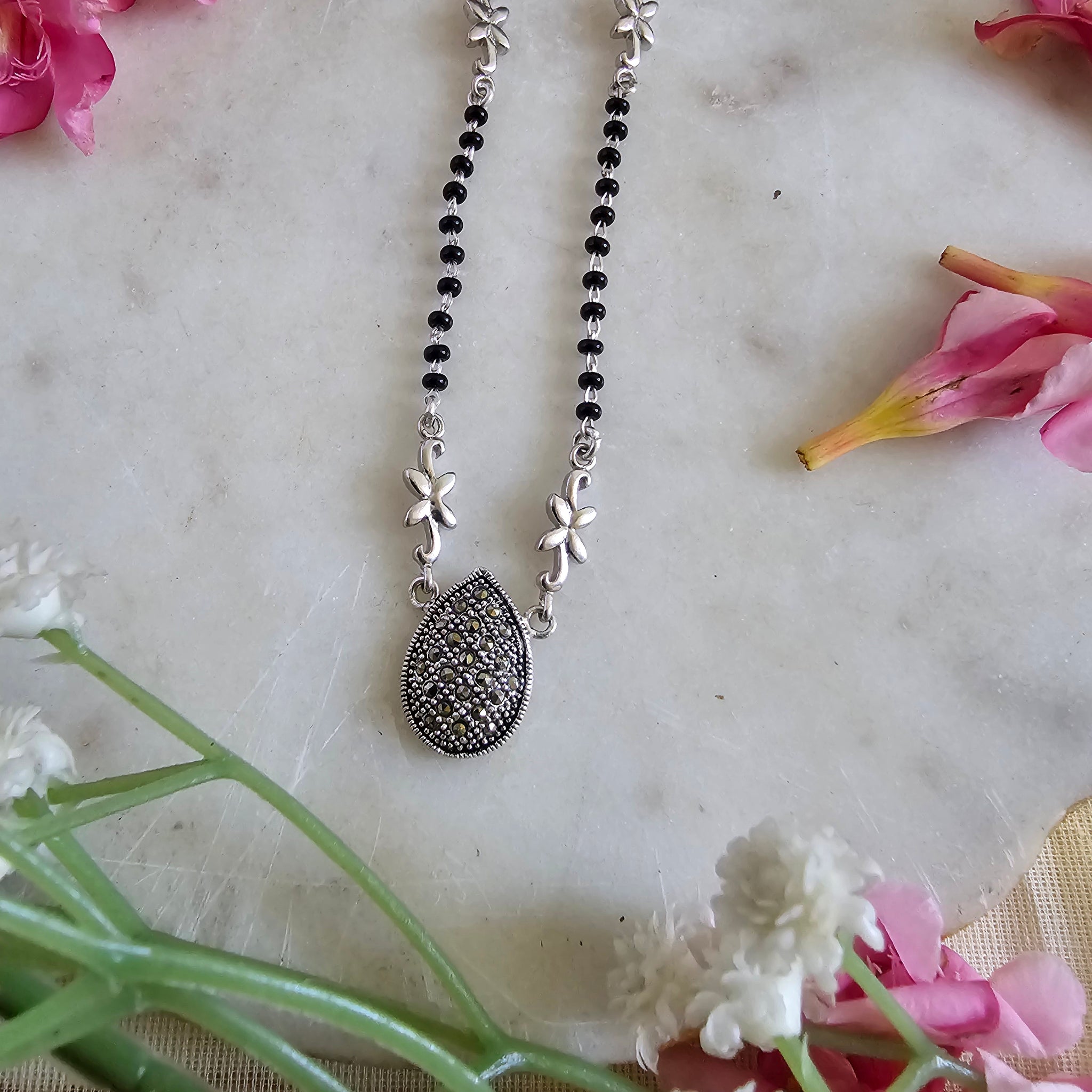 Silver 92.5 Marcasite Mangalsutra