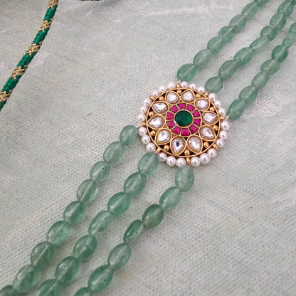 Silver 92.5 kundan gold polish choker