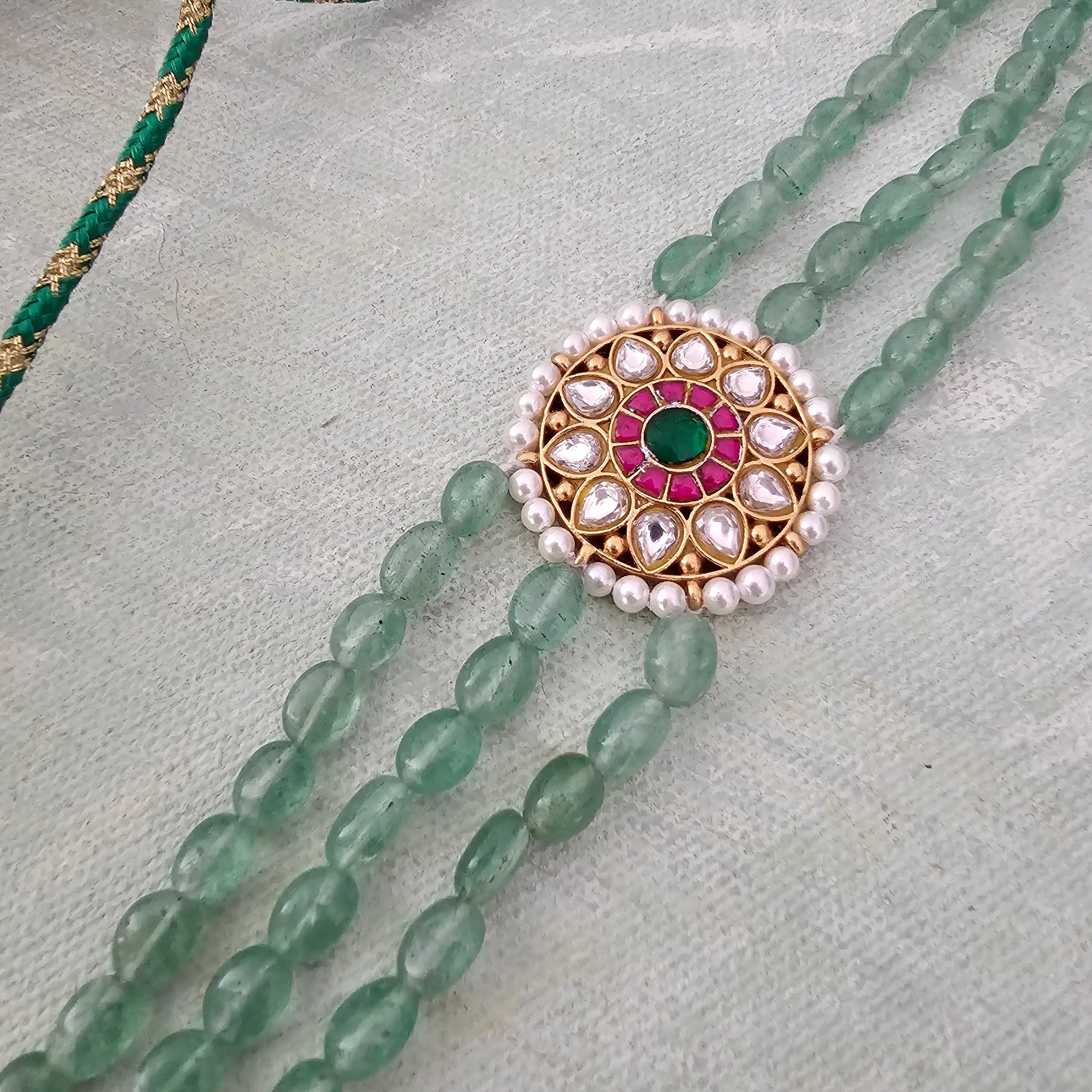 Silver 92.5 kundan gold polish choker