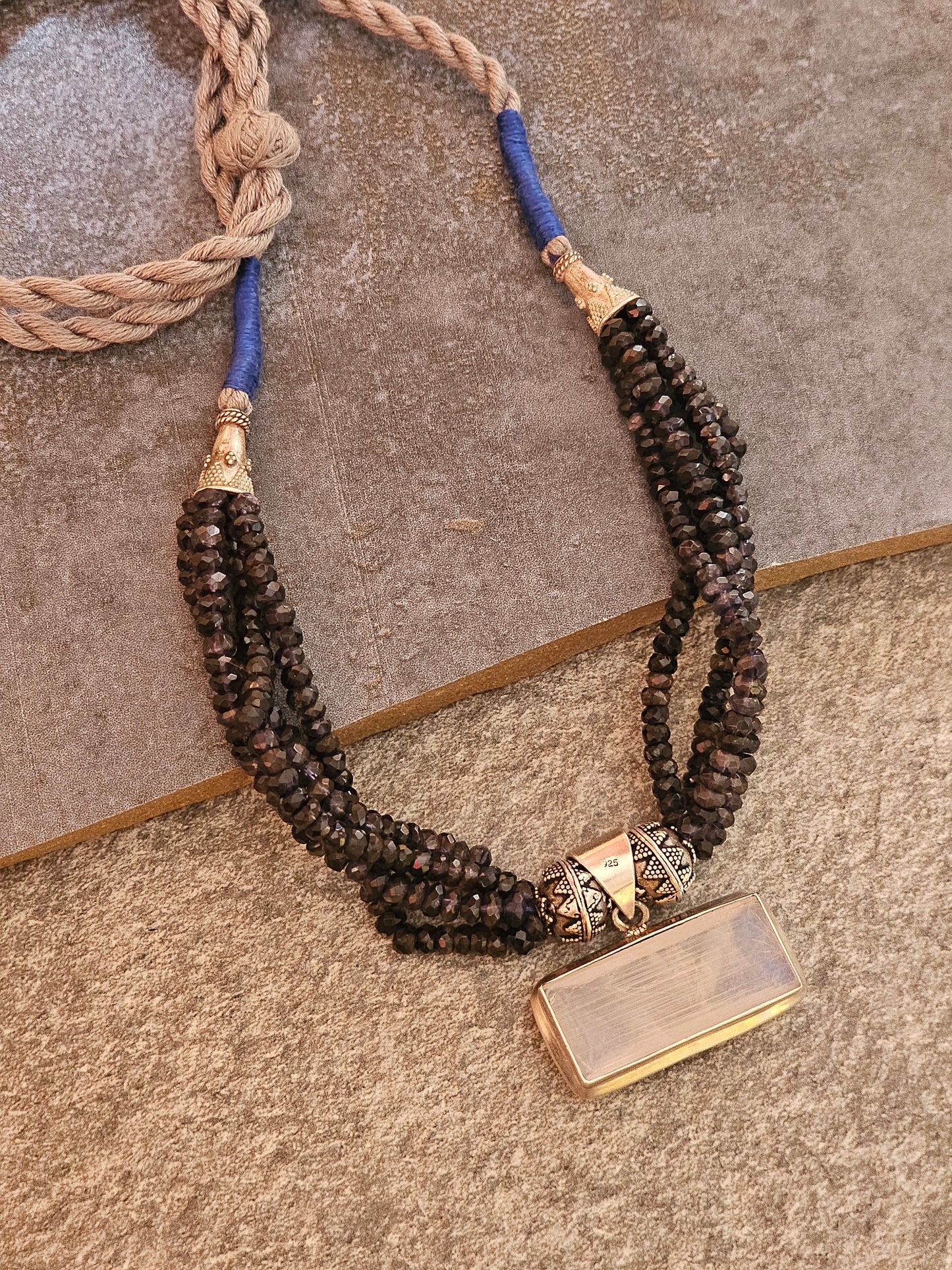 Moonstone iolite necklace