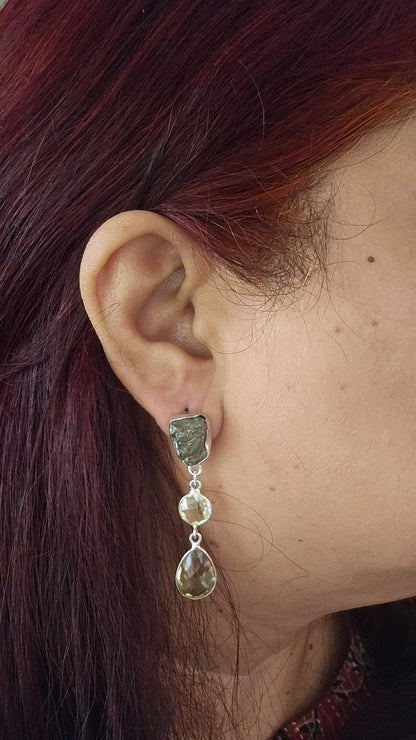 Golden Hour – Pyrite & Yellow Topaz Earrings