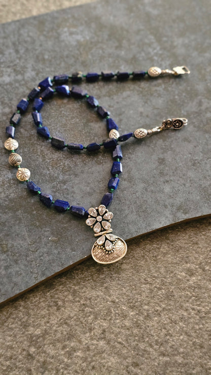 Lapis lazuli, malachite necklace