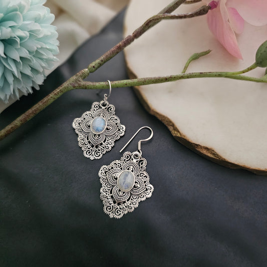 Silver 92.5 Moonstone Danglers