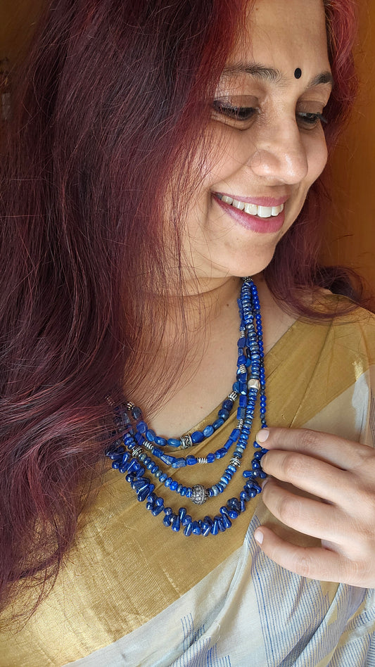 Neelambara | Layered Lapis & Sodalite Statement Necklace