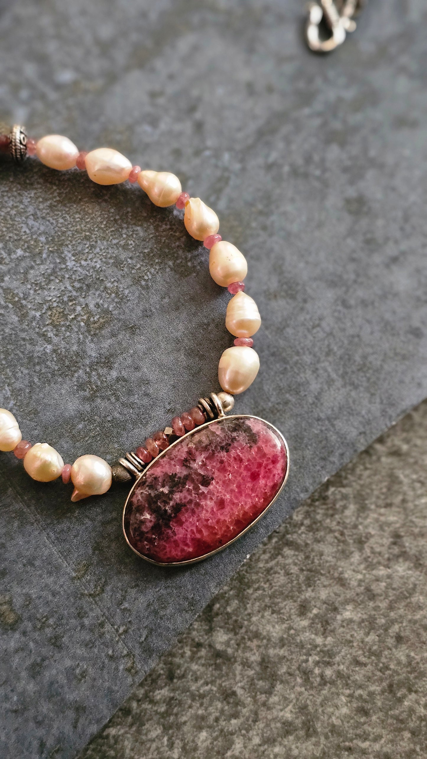 Rosé Drift| Freshwater Baroque Pearls × Rhodochrosite| Soul Strung