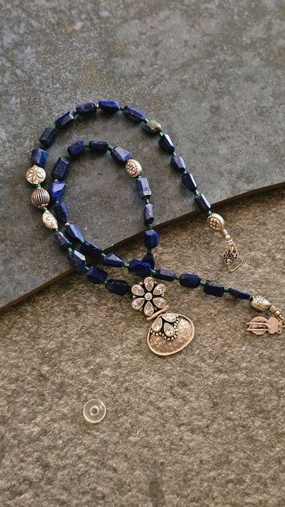 Lapis lazuli, malachite necklace