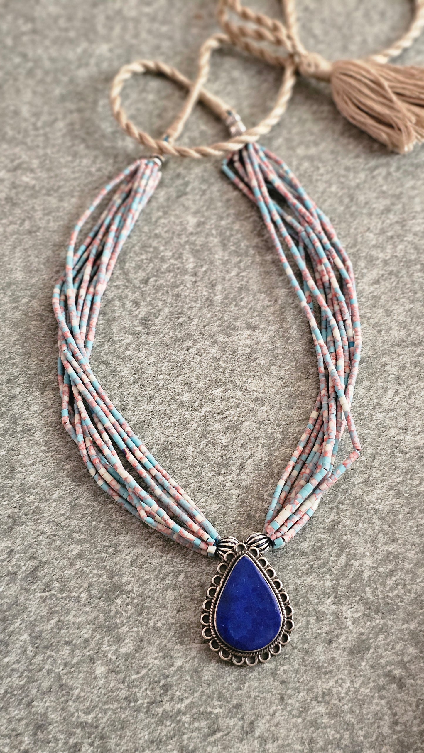 Lapis Lazuli & Afghani Bead Necklace
