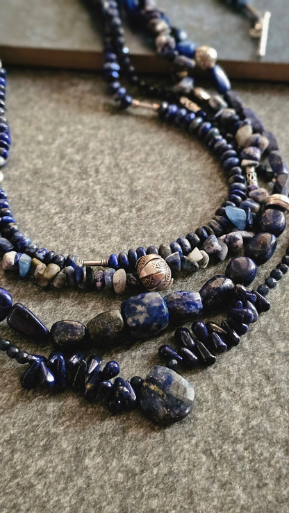 NEELRAAG | Sodalite, Lapis Lazuli & Silver Necklace
