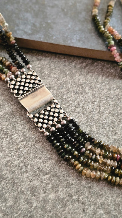 Rajasi — Multi Tourmaline & Silver Necklace