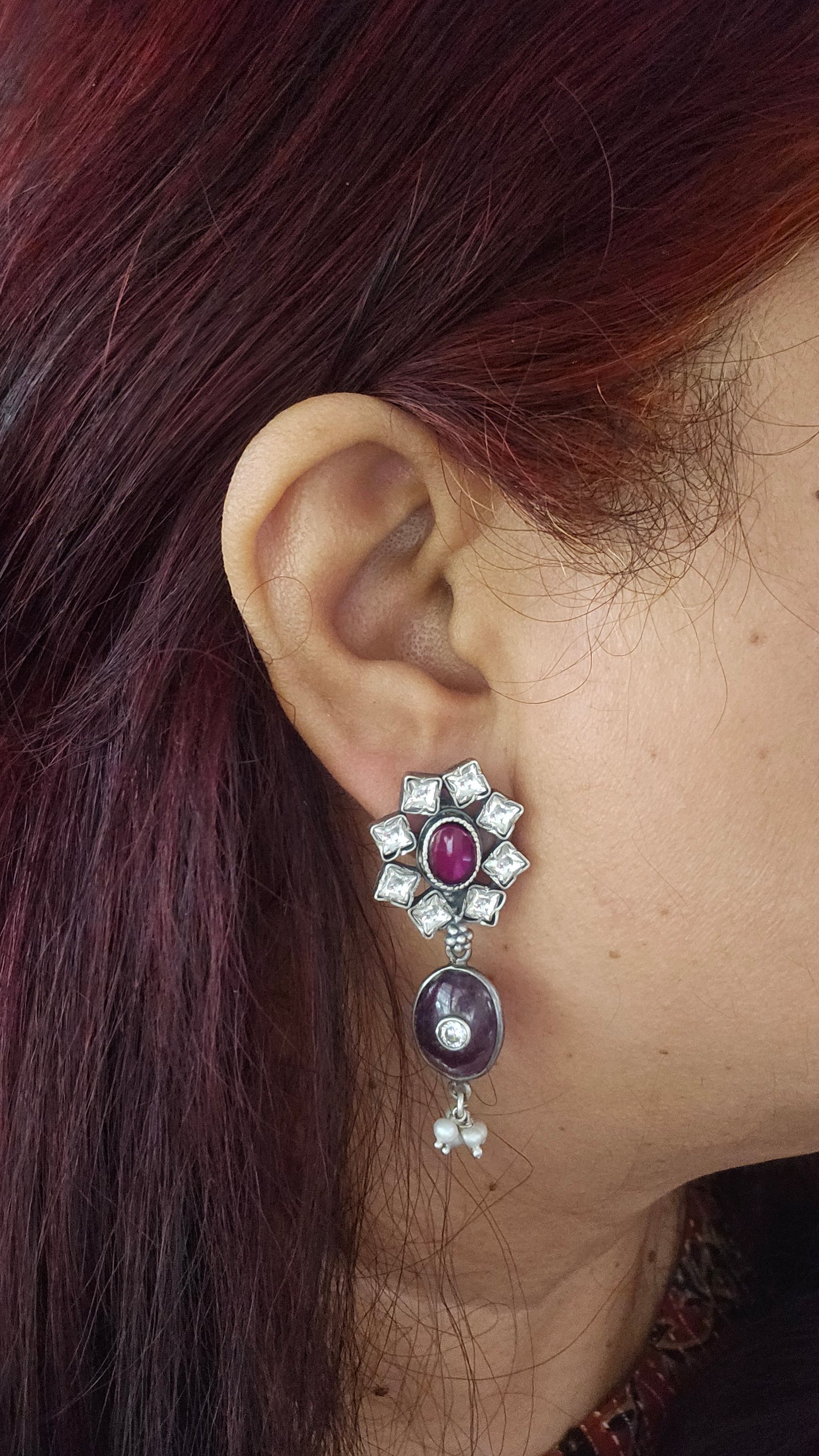 Rajsi – Kemp, Kundan & Ruby Earrings