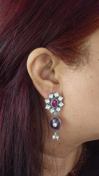 Rajsi – Kemp, Kundan & Ruby Earrings