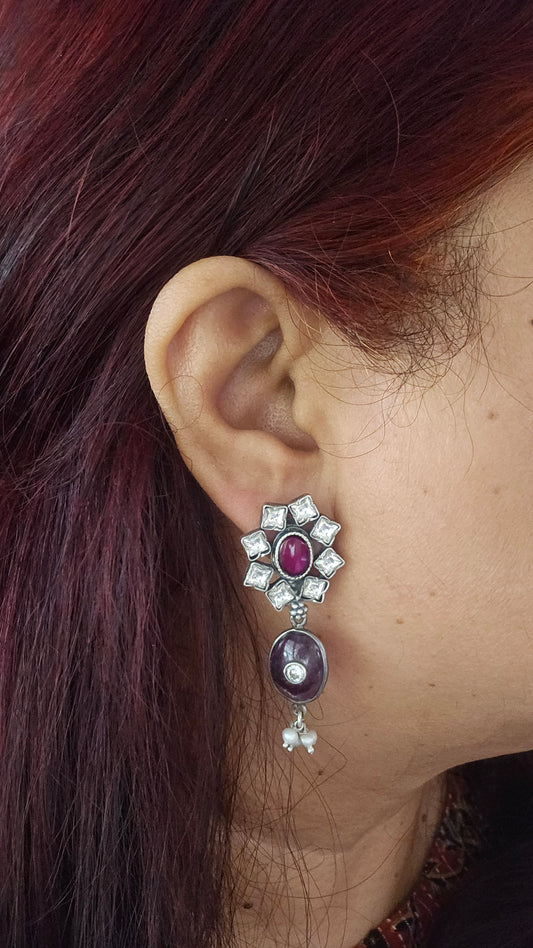 Rajsi – Kemp, Kundan & Ruby Earrings