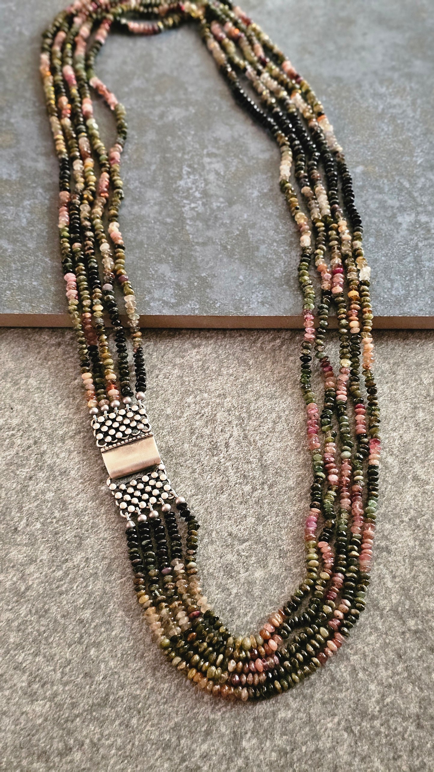 Rajasi — Multi Tourmaline & Silver Necklace