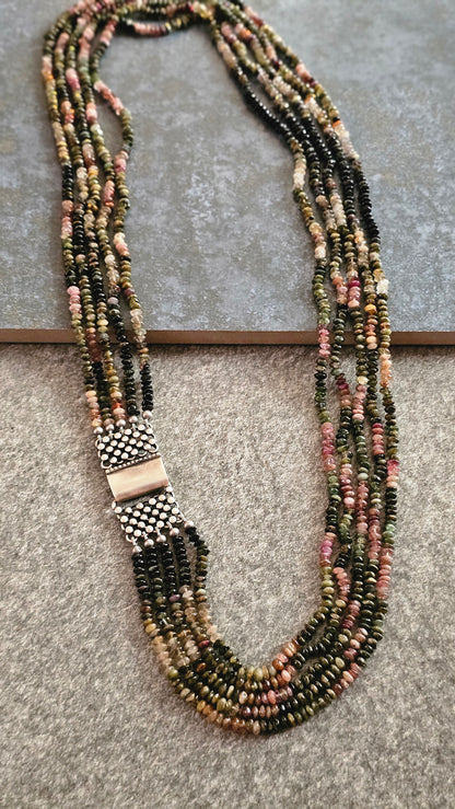 Rajasi — Multi Tourmaline & Silver Necklace