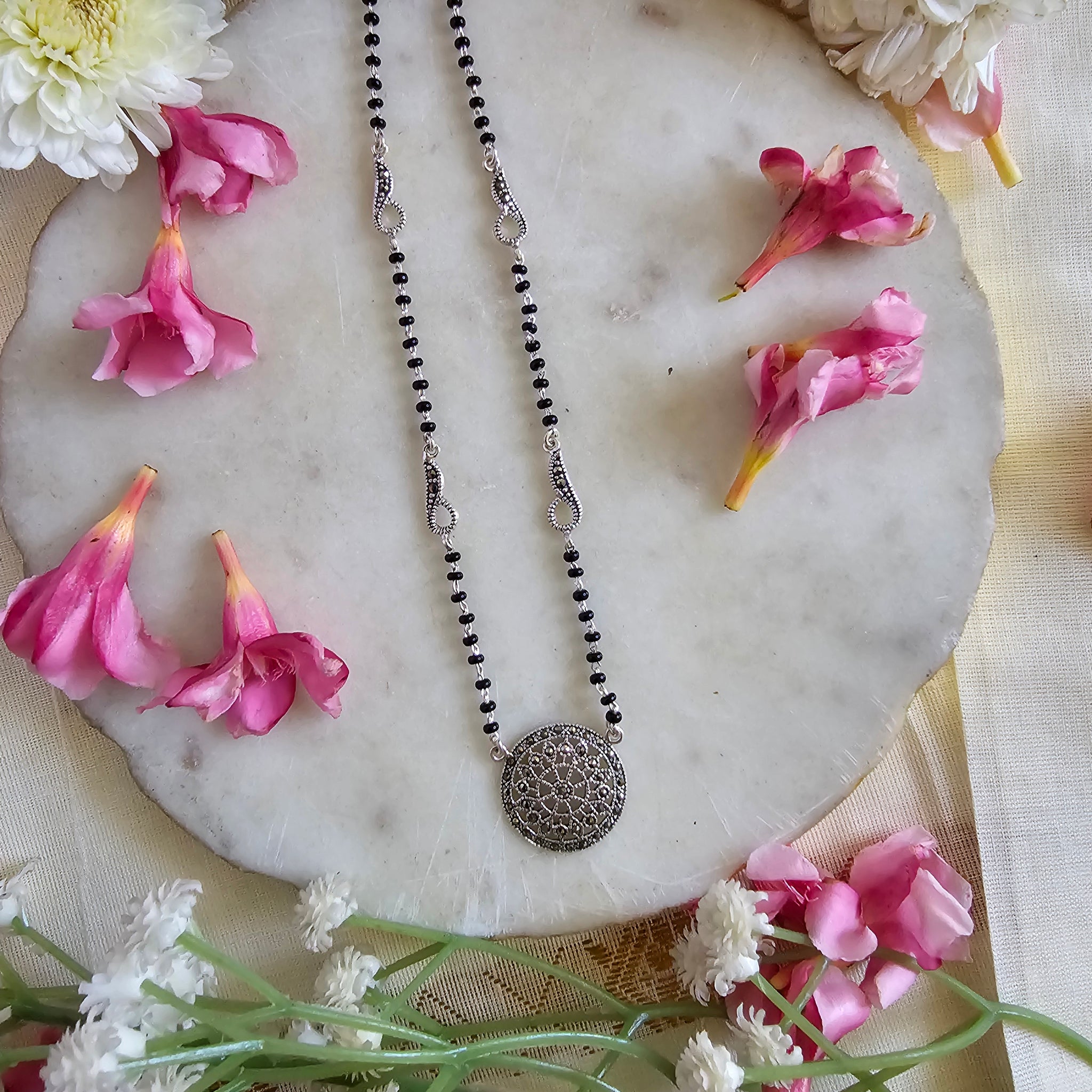 Silver 92.5 Marcasite Mangalsutra