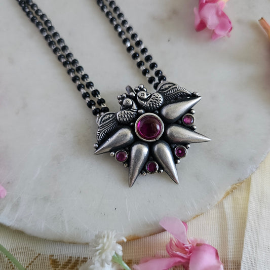Silver 92.5 sun pendant Mangalsutra
