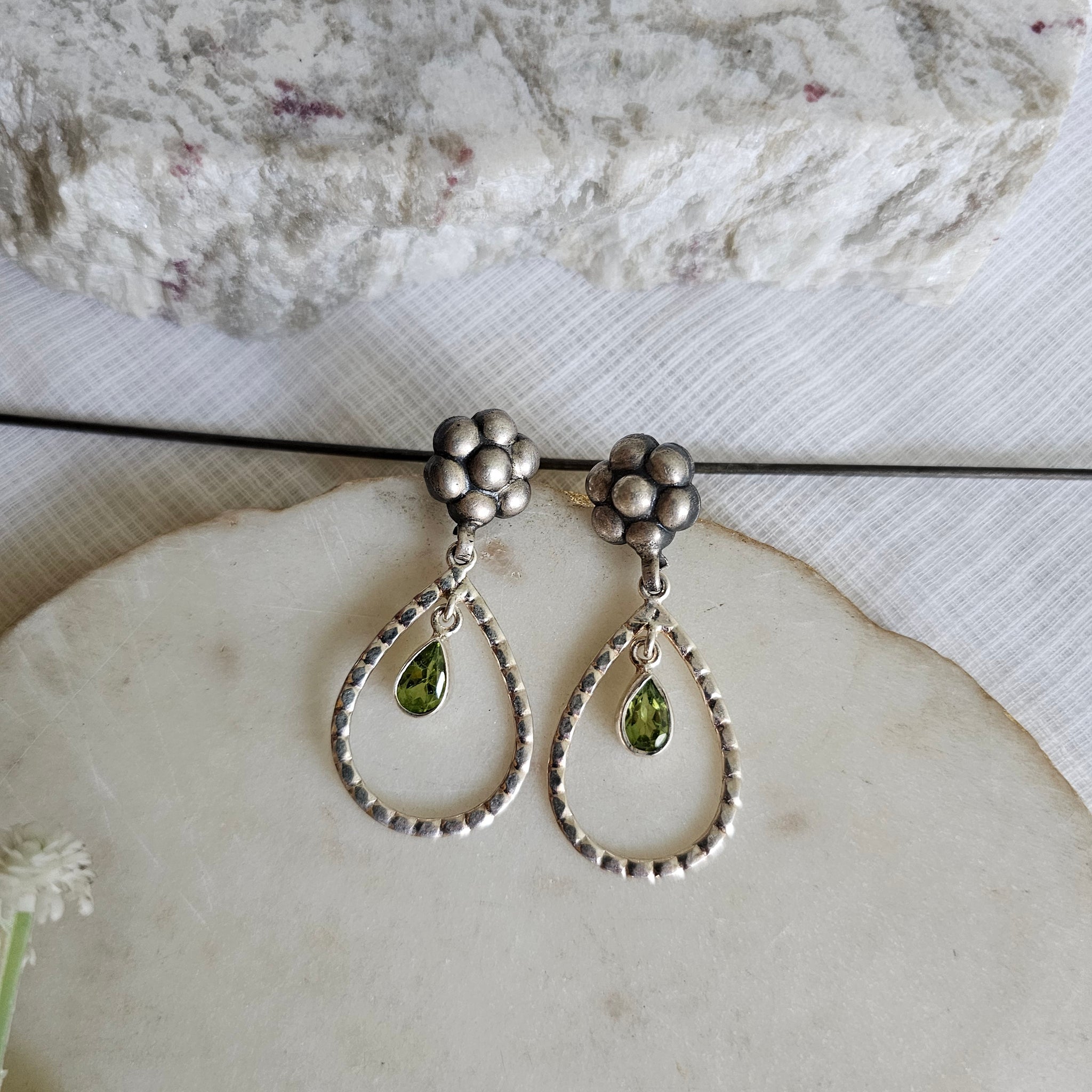 Silver 92.5 Peridot earrings