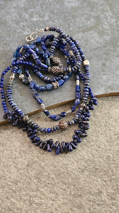 Neelambara | Layered Lapis & Sodalite Statement Necklace