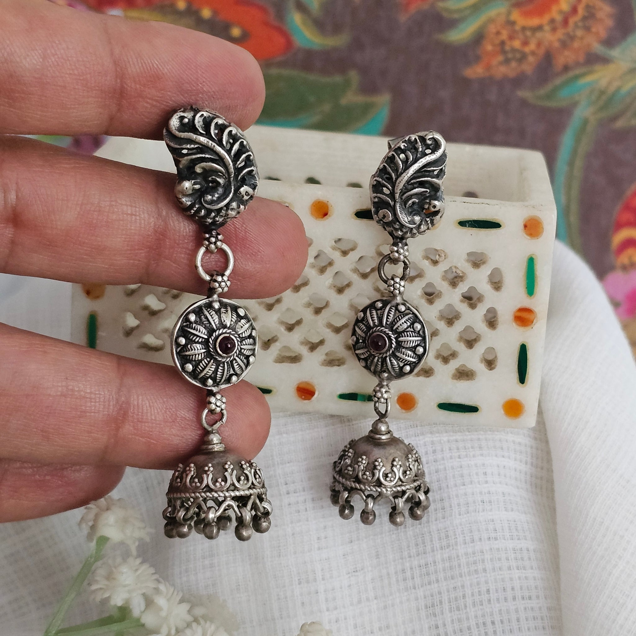 Silver 92.5 nakash jhumkas