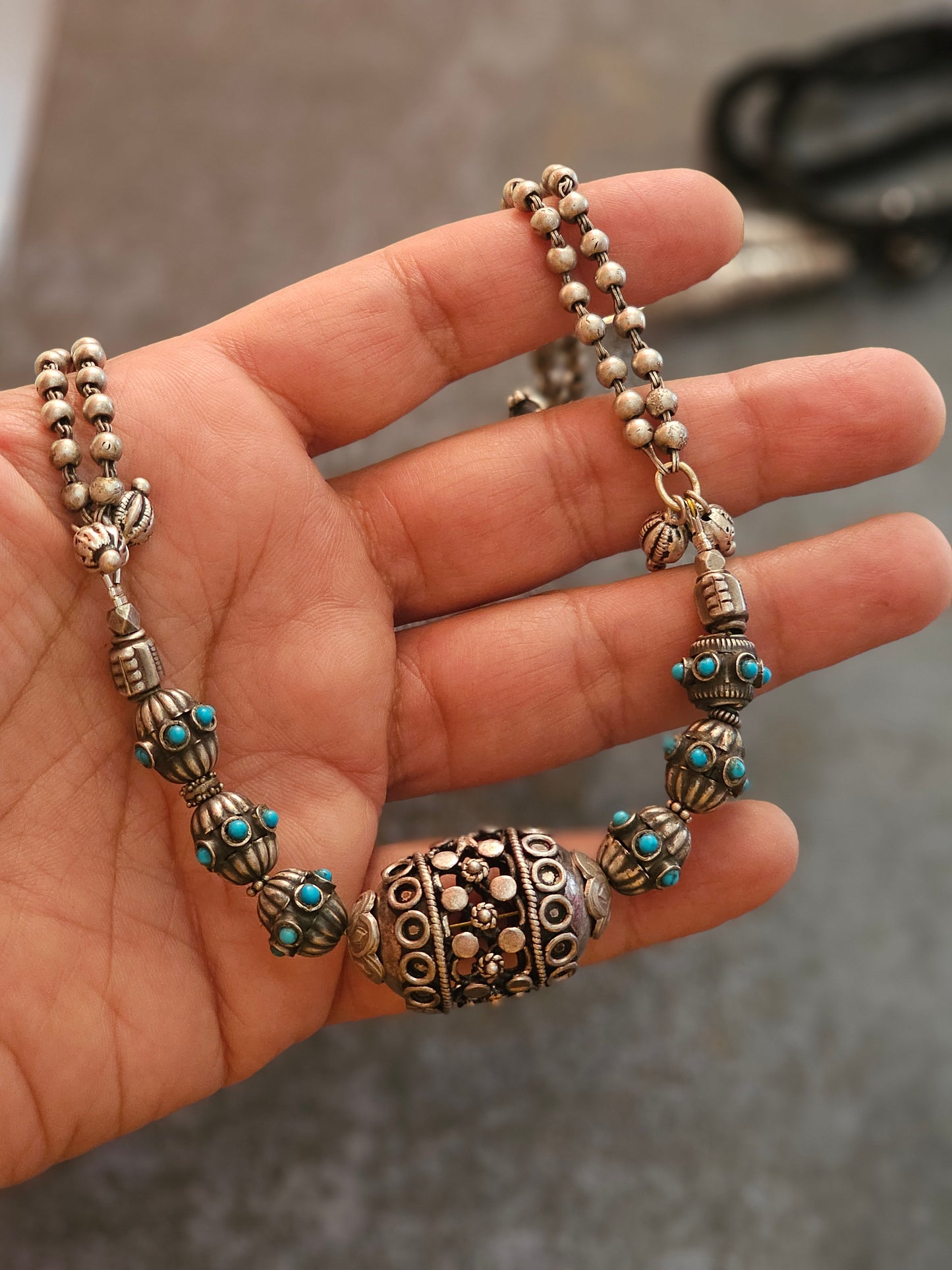 Silver 92.5 beads choker