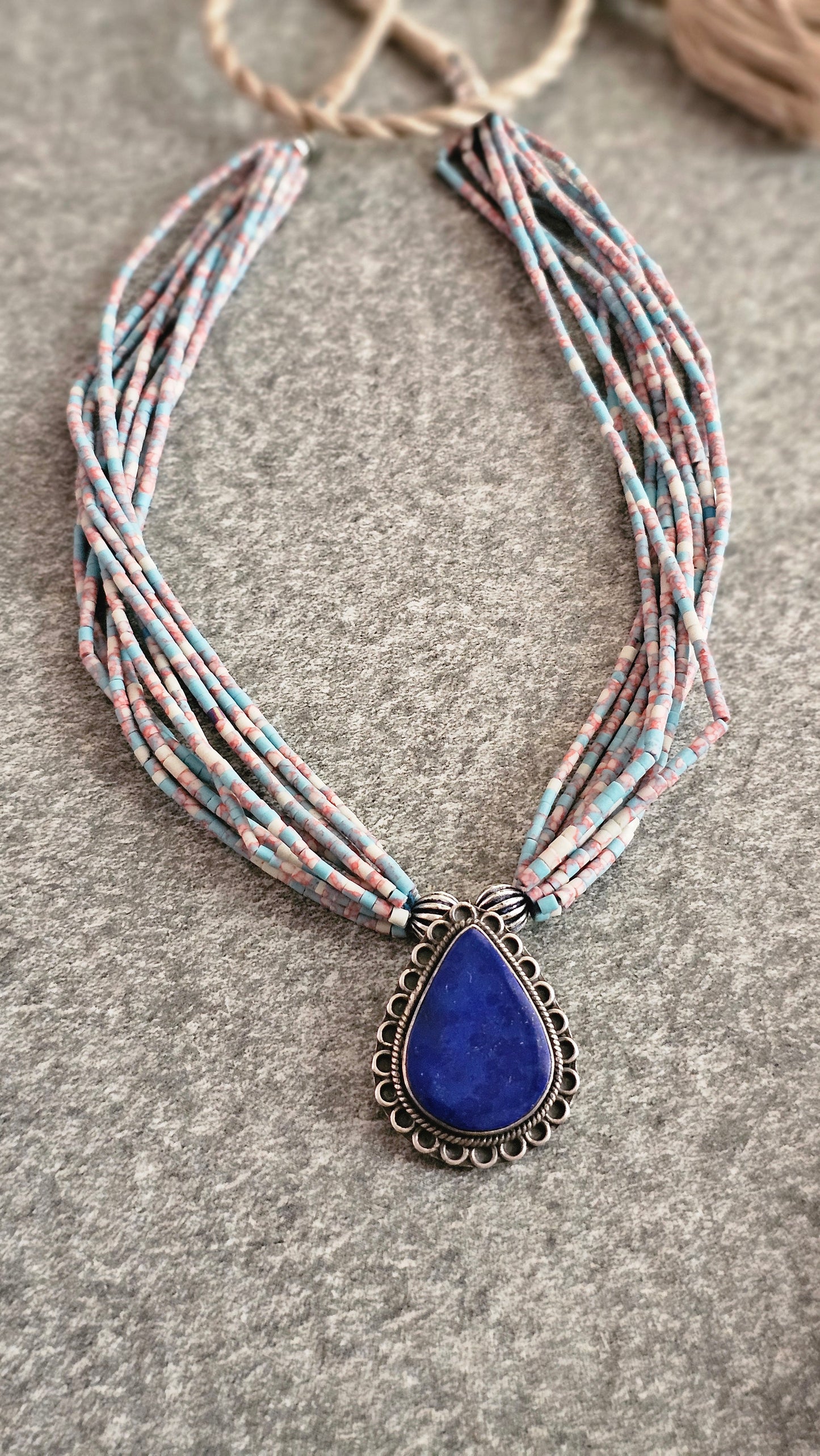 Lapis Lazuli & Afghani Bead Necklace