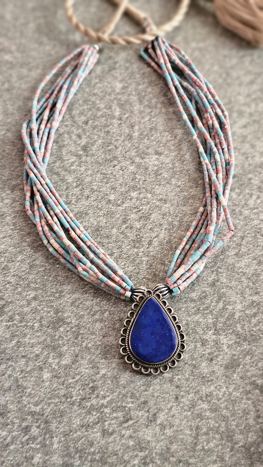 Lapis Lazuli & Afghani Bead Necklace