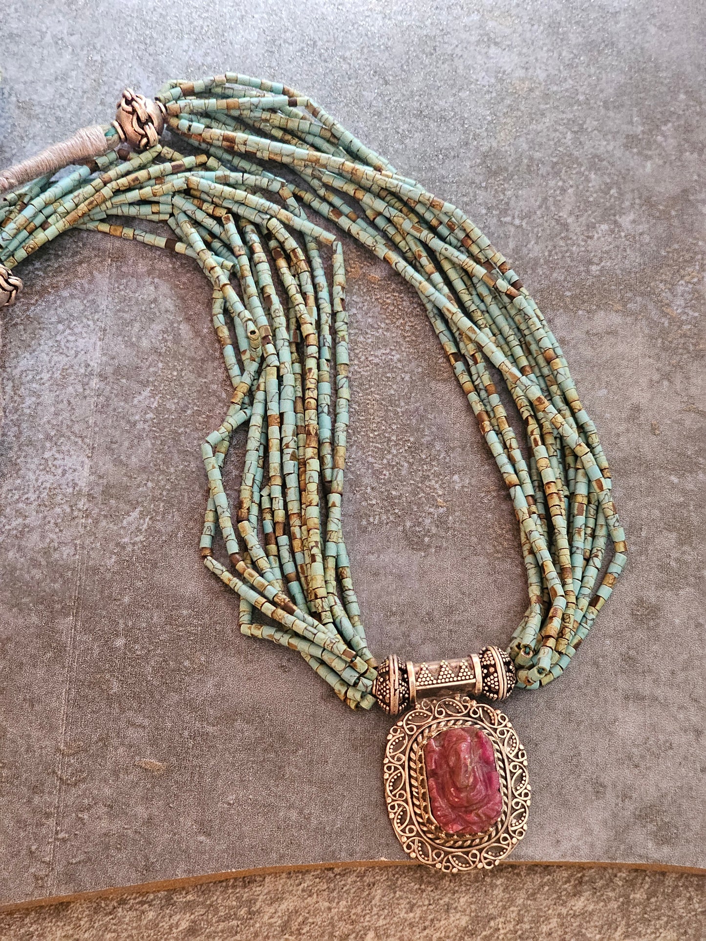 Carved Ruby necklace