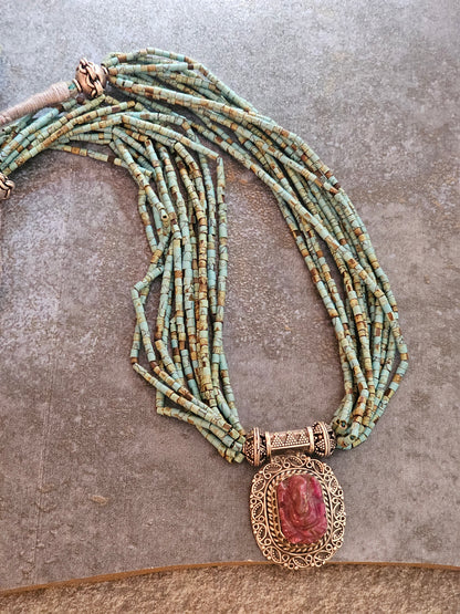 Carved Ruby necklace
