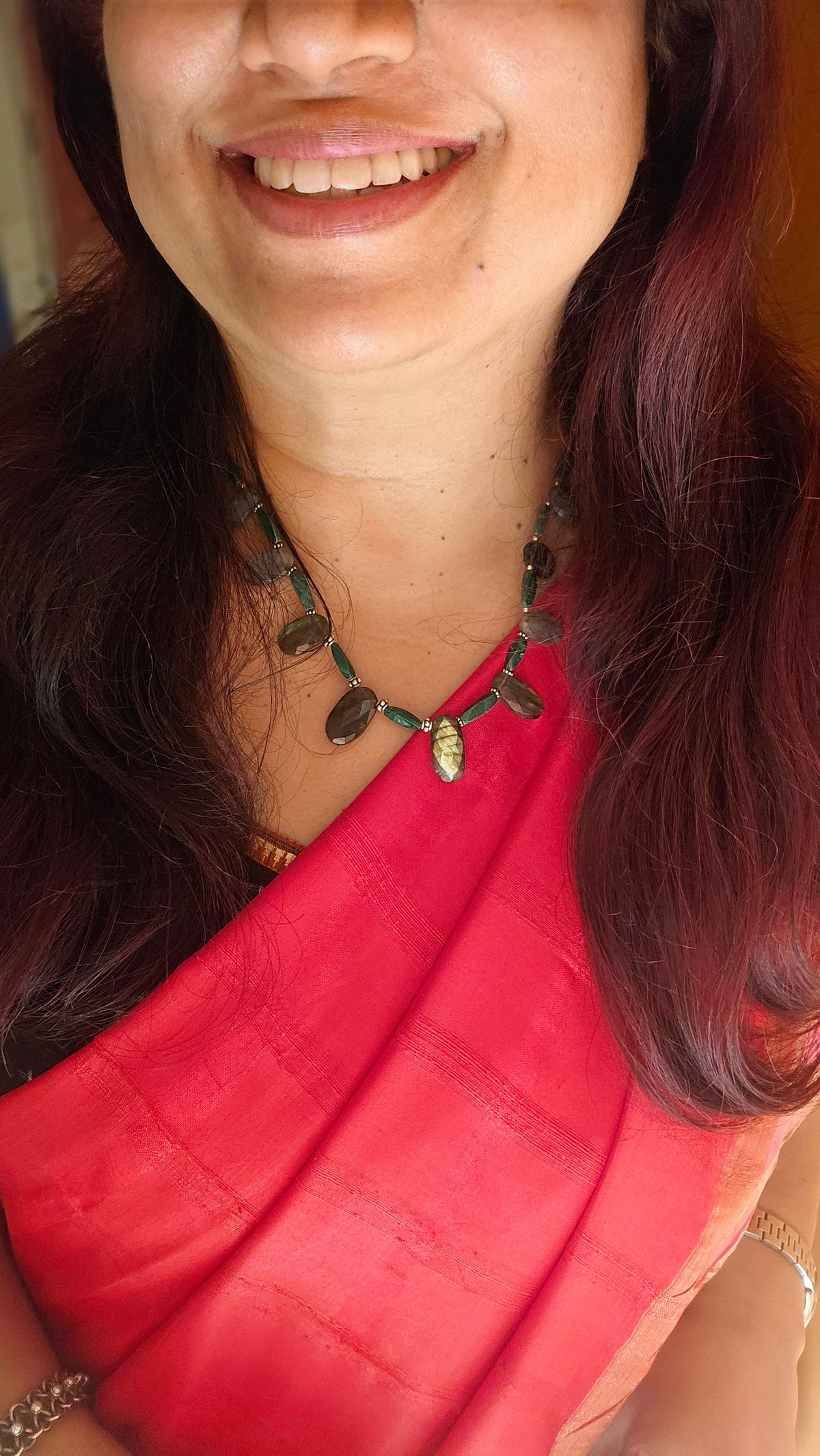 Oddly Enough — Labradorite & Green Gemstone Necklace